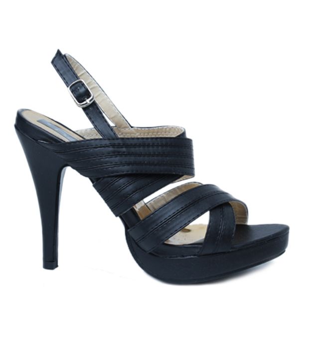 Nell Classic Black Pencil Heel Sandals Price in India- Buy Nell Classic ...