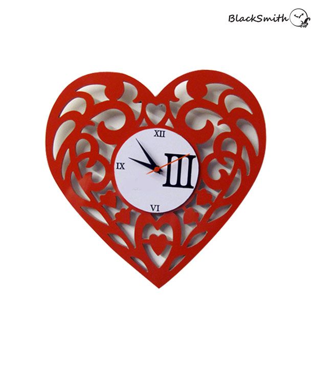Blacksmith Red Heart Wall Clock Buy Blacksmith Red Heart Wall Clock at
