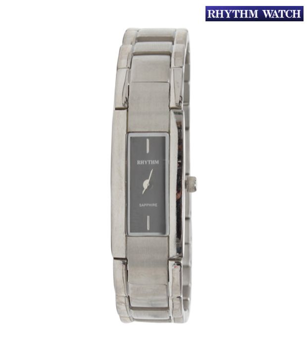 Rhythm Sleek Black Dial Watch Price in India Buy Rhythm Sleek Black