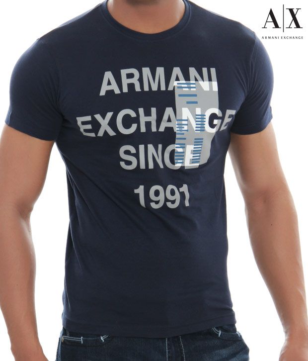 Armani Exchange Blue Graphic Print T-shirt - AX02BLUE - Buy Armani Exchange  Blue Graphic Print T-shirt - AX02BLUE Online at Low Price 