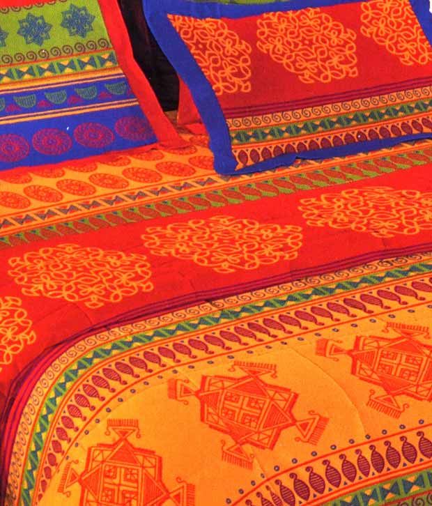 Bombay Dyeing Celebrating India Bed Sheet With 4 Pillow Covers Buy