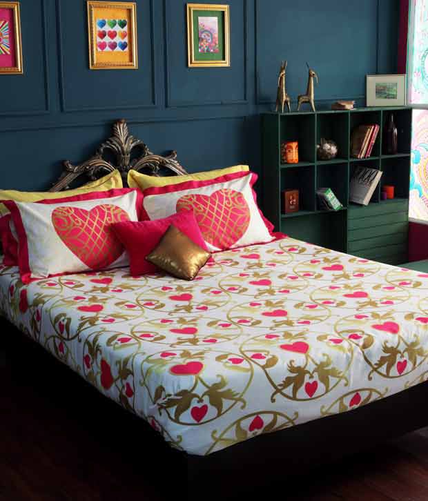 Portico New York Manish Arora King Size Bed Sheet With 4