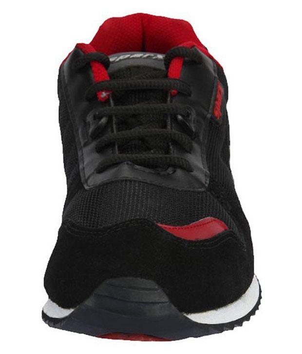 sparx red and black shoes