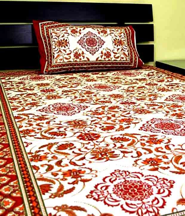 Royal Floral Dreams Single Bed Sheet & Pillow Cover Buy Royal Floral