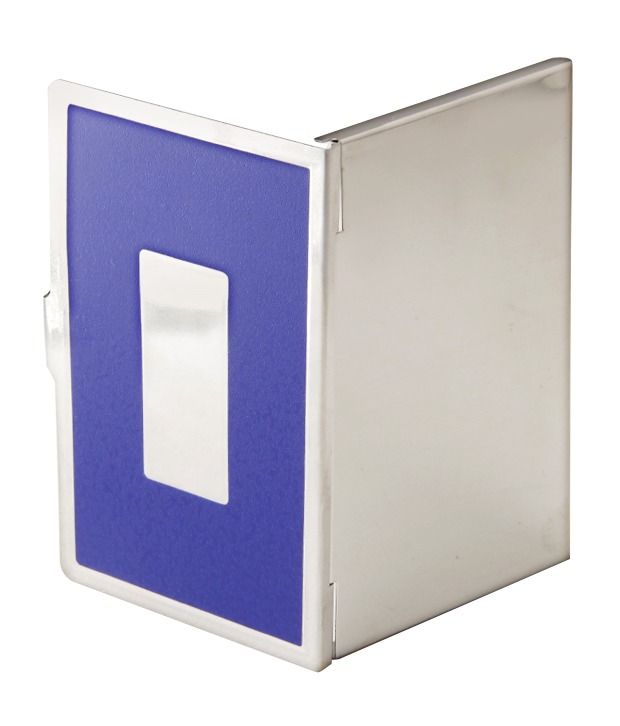 BLE Navy Blue & Silver Lightweight Card Holder Buy Online at Low Price