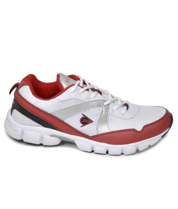 Dunlop White &amp; Maroon Jogging Shoes Buy Dunlop White