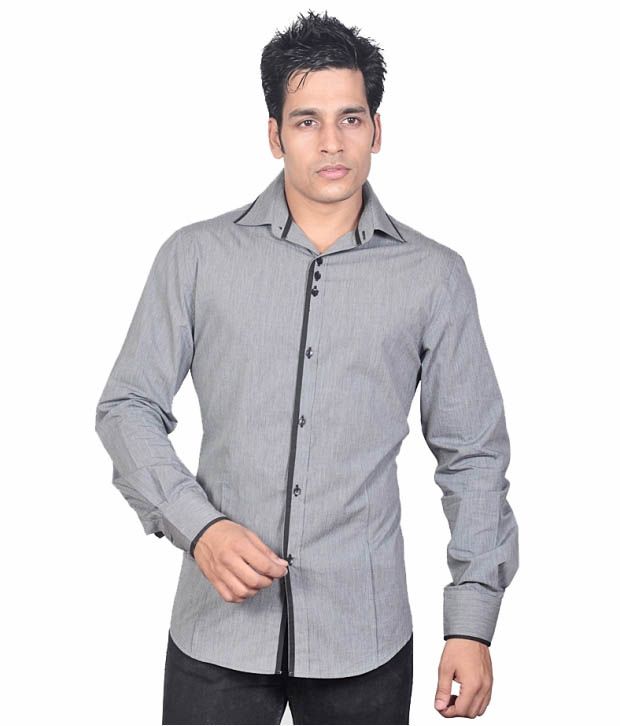 grey party wear shirt