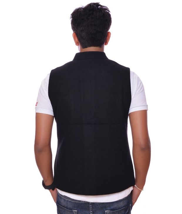Duke Black Sleeveless Nehru Jacket Buy Duke Black