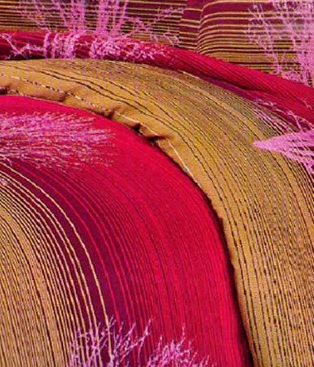 Blue Eyes Attractive Floral Double Bed Sheet & 2 Pillow Covers Buy