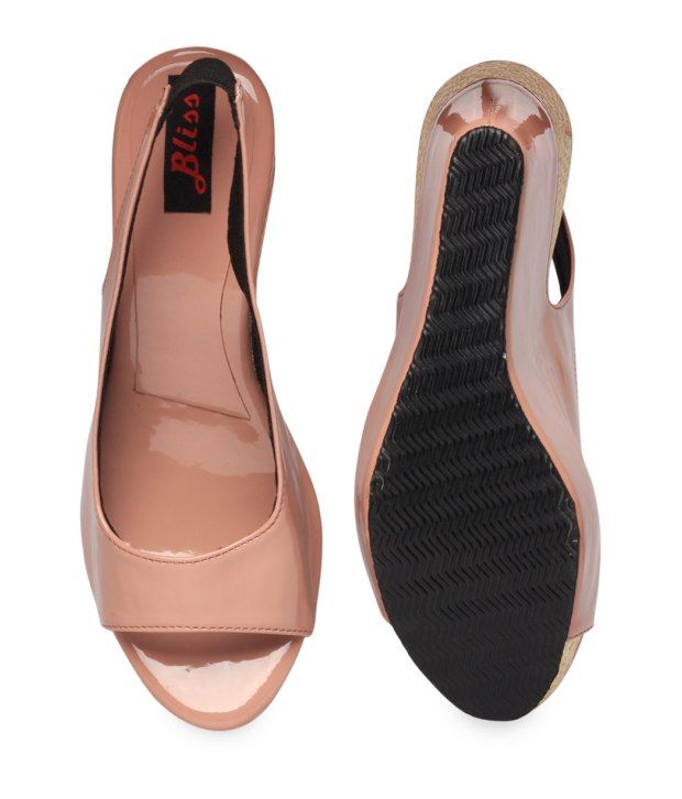light pink wedge heels