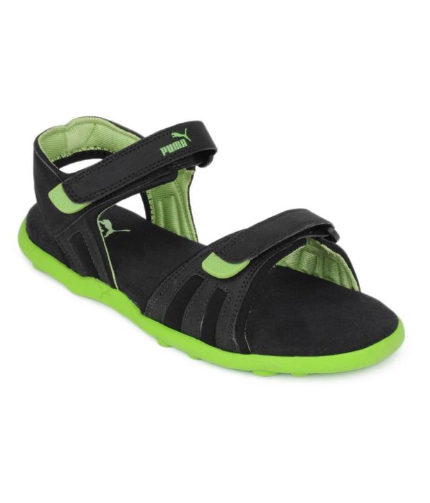 Puma Black \u0026 Green Floater Sandals 