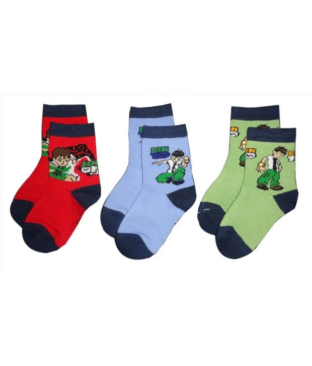 JAZZUP Pack Of 3 Ben 10 Print Socks For Kids - Buy JAZZUP Pack Of 3 Ben ...