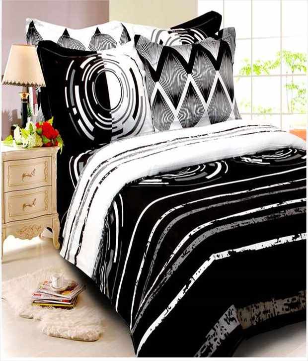 Shayan Home Geometric Bed Sheets Black Buy Shayan Home Geometric Bed