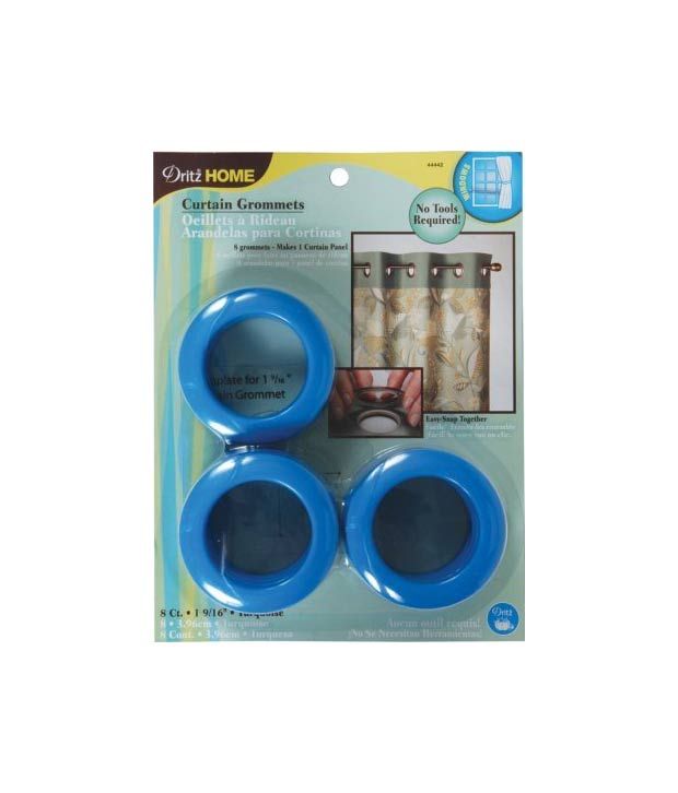 Dritz 44442 Round Curtain Grommets Turquoise 1 9 16 Inch 8 Pack