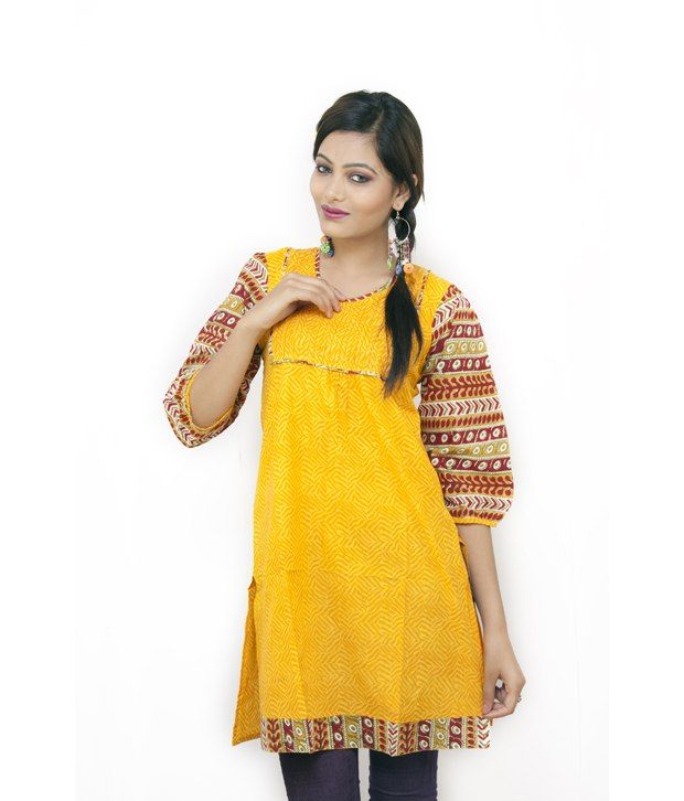 yellow kurtis online