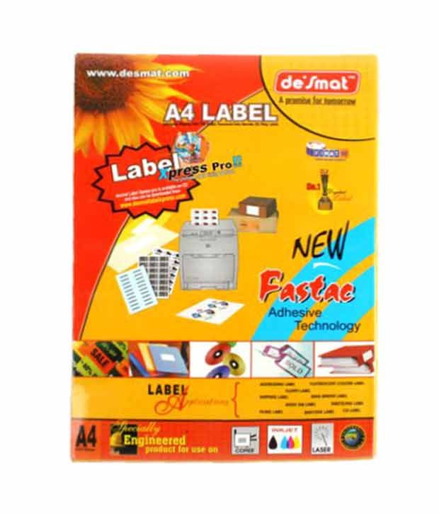 Desmat Laser Labels A4 Size (A4 12 stickers per sheet, 100 sheets) Buy