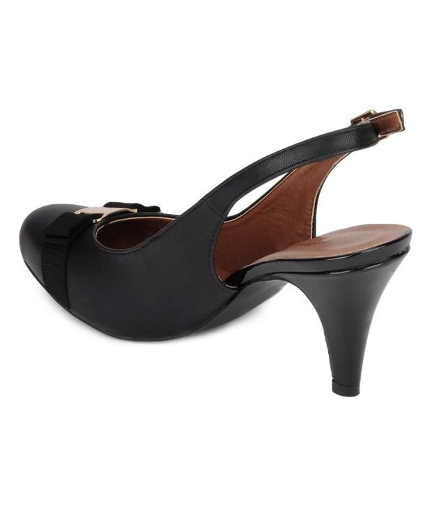 black pencil heel sandals
