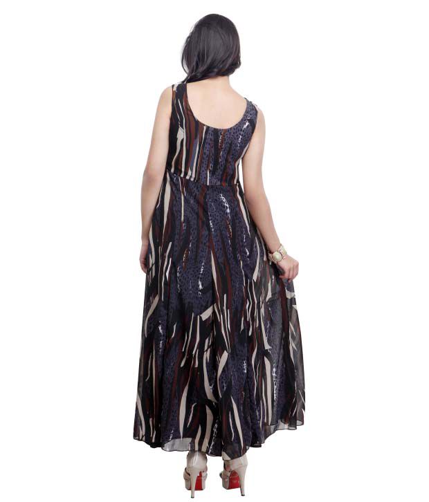 Begin101 Brown Smart Flowy Maxi Dress Georgette Dresses - Buy Begin101 ...
