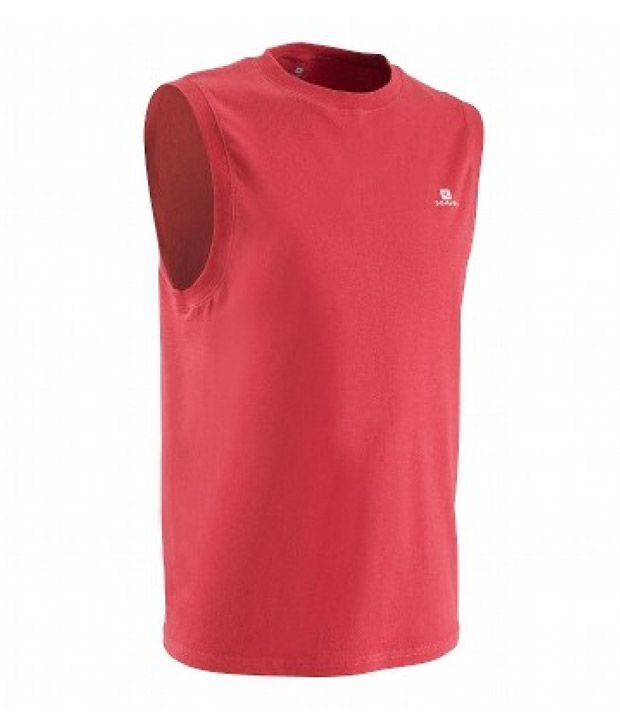Decathlon Red Sleeveless T Shirt 