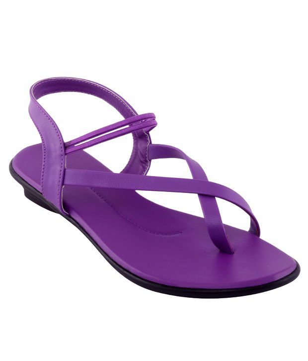 Kielz Chic Purple Flat Sandals Price in India- Buy Kielz Chic Purple ...