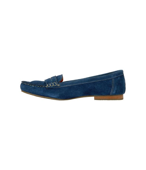 Blue Button Ocean Breeze Blue Pure Suede Loafers Price in India- Buy ...