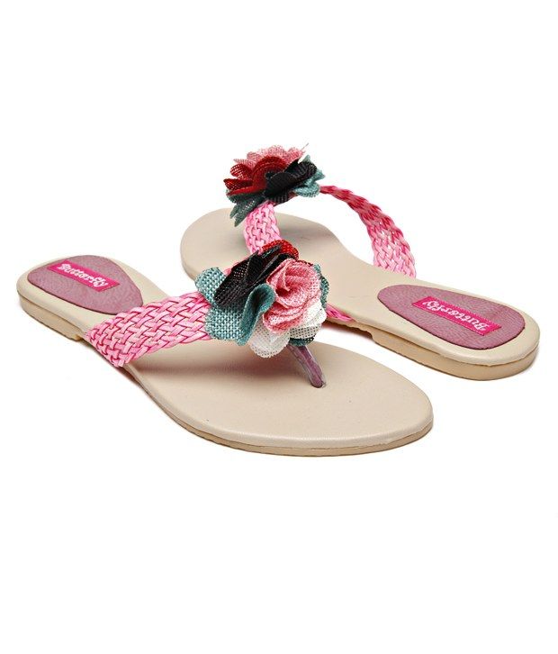 pink floral flats