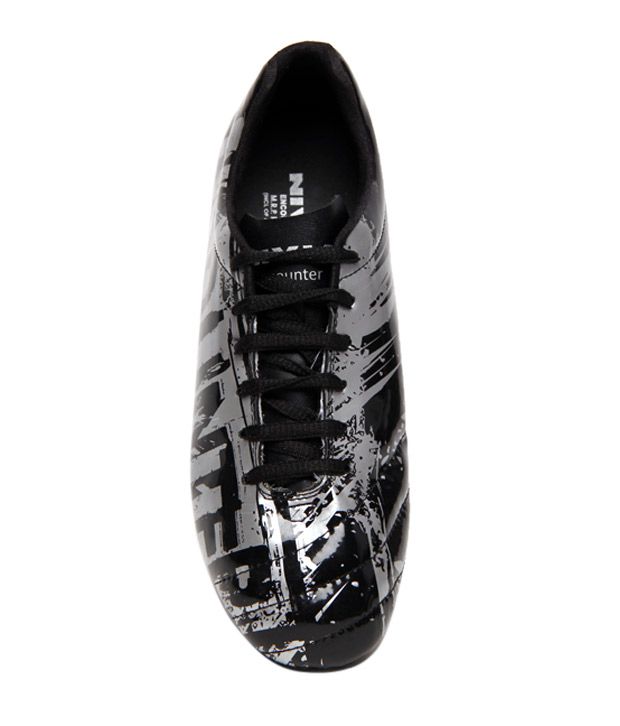 Nivia Black & Silver Football Shoes with A Football Combo Buy Online