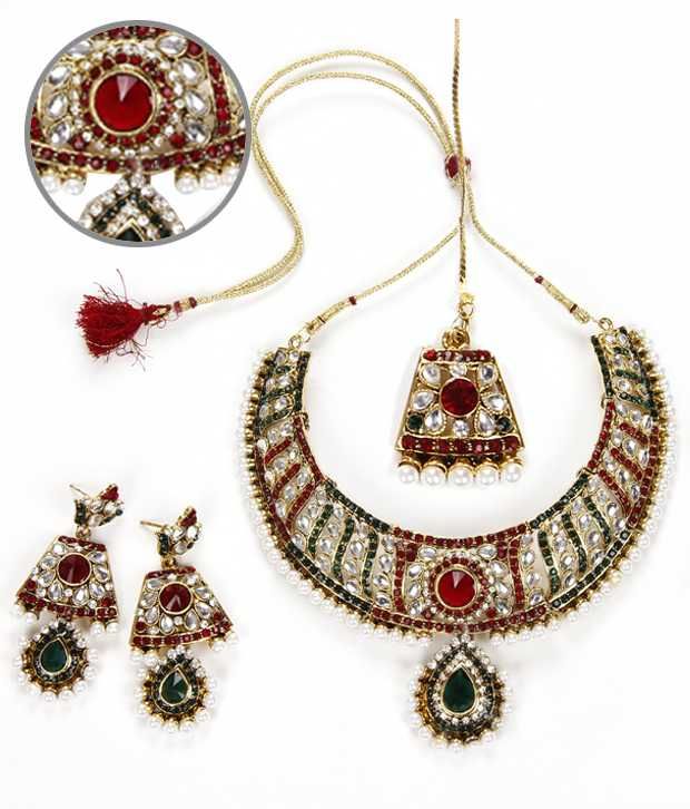 Ethnic Jewels Pretty Necklace Set With Maang Tika Buy Ethnic Jewels Pretty Necklace Set With 2540