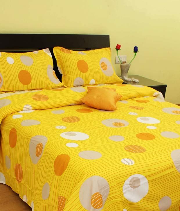 Bombay Dyeing Floral Yellow Bed Sheets Buy Bombay Dyeing Floral