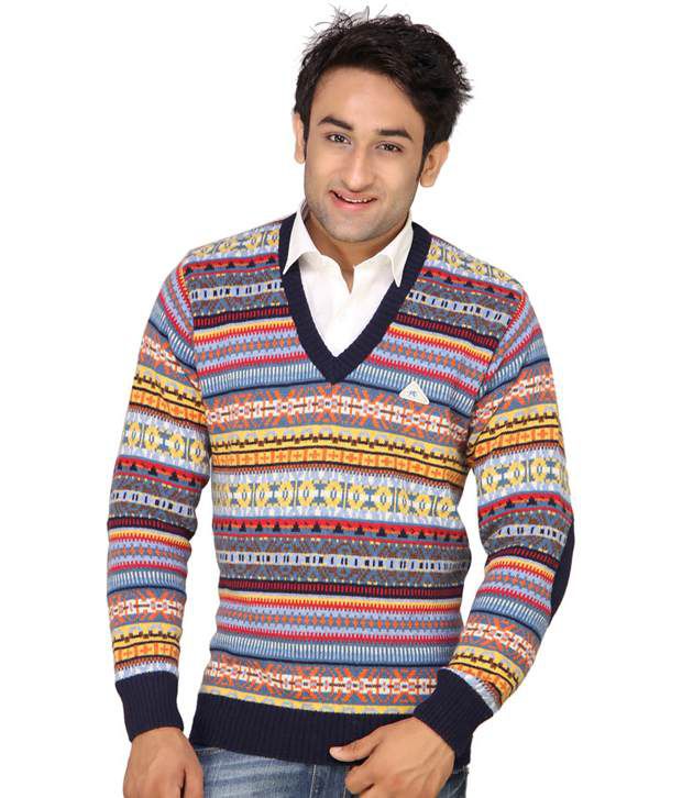 Monte Carlo Multi Color Striped Sweater - Buy Monte Carlo Multi Color Striped Sweater Online at 