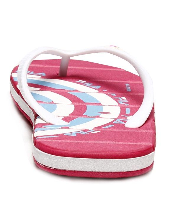 pink fila flip flops