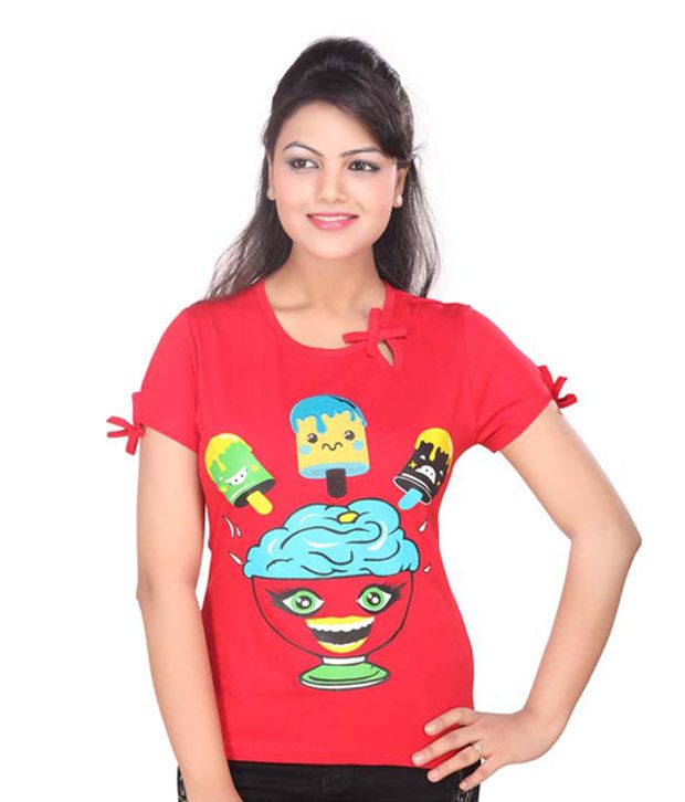     			Miss Cutey Red Cotton Tees