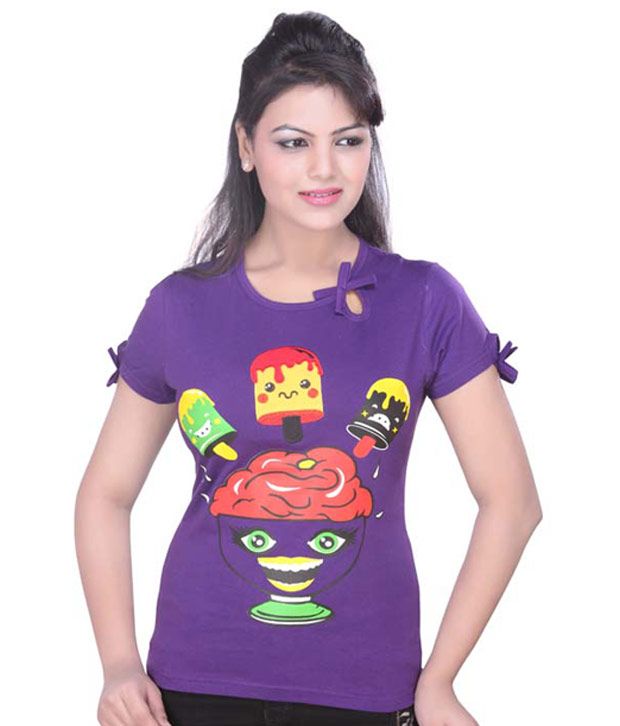     			Miss Cutey Purple Cotton Tees