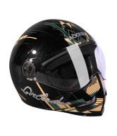 Steelbird - Full Face Helmet - Adonis Lost Border (Black with Military) [Size : 60cms]