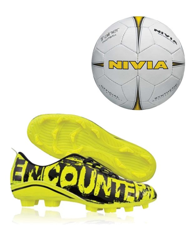 Nivia Green Football Shoes \u0026 Football 