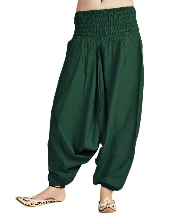 green harem pants