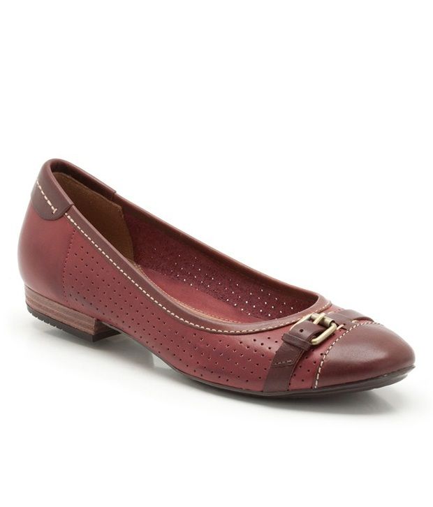clarks red ballet flats