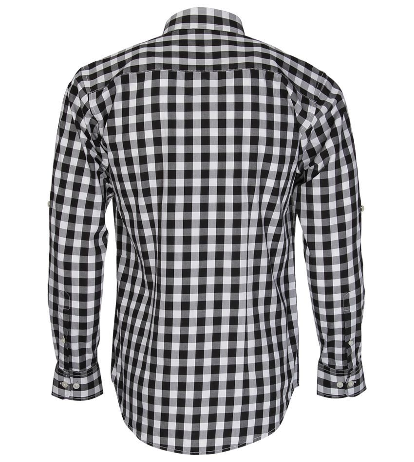 women's black and white checkered shirt