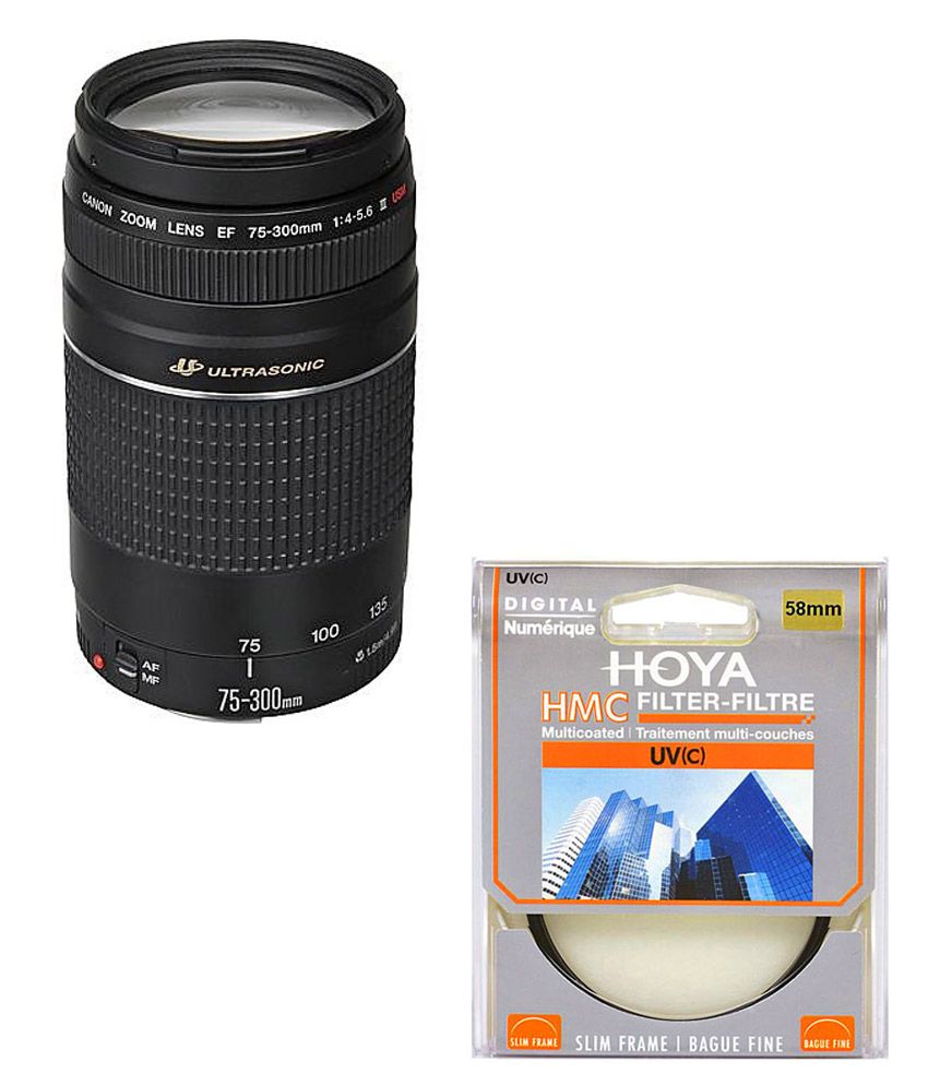 Canon Ef 75 300mm F 4 5 6 Iii Usm Lens Hoya 58mm Uv Lens Filter Combo Price In India Buy Canon Ef 75 300mm F 4 5 6 Iii Usm Lens Hoya 58mm Uv Lens Filter Combo