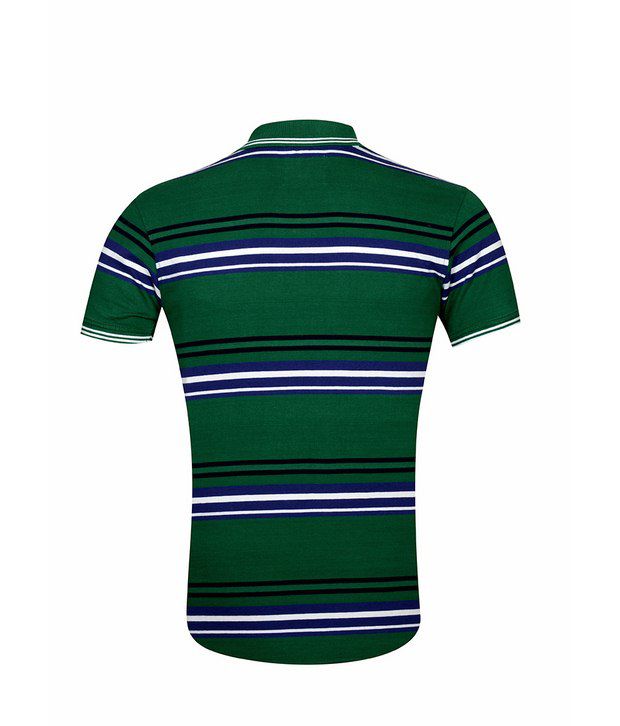 Sting Green & Black Striped Polo T Shirt - Buy Sting Green & Black ...