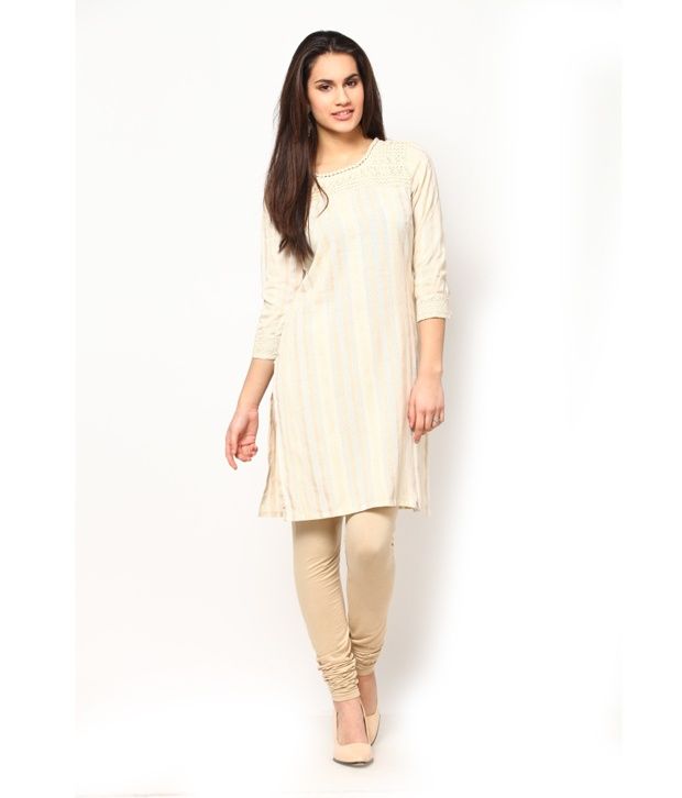kurti cream colour