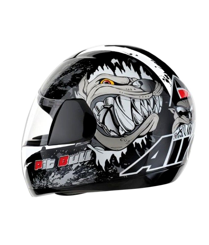 Airoh - Full Face Helmet - Speed Fire Pitbull (Black and White Graphics