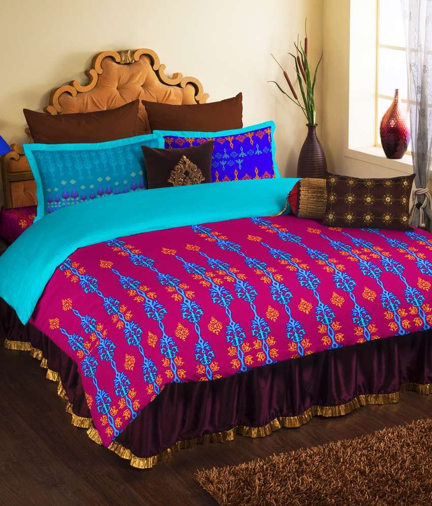 Portico New York Neeta Lulla Multicolour Double Bedlinen & 4 Pc & 2
