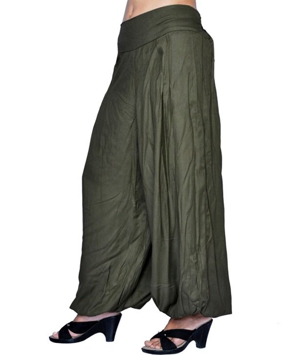 green harem pants