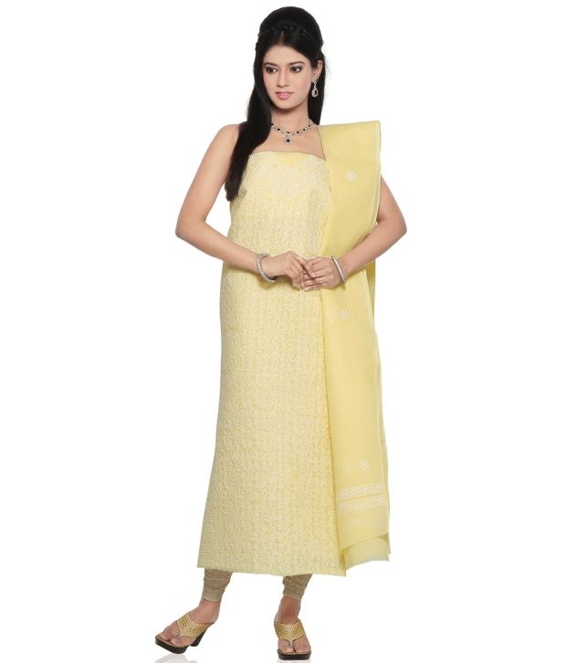 lemon yellow churidar material