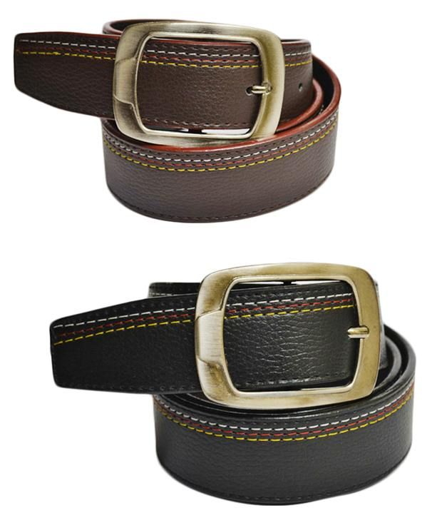 Skyways Single Black & Brown Men's Belt Combo: Buy Online at Low Price ...