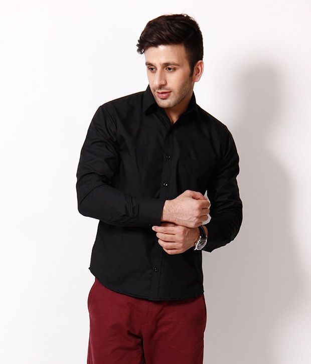 mens smart black shirt