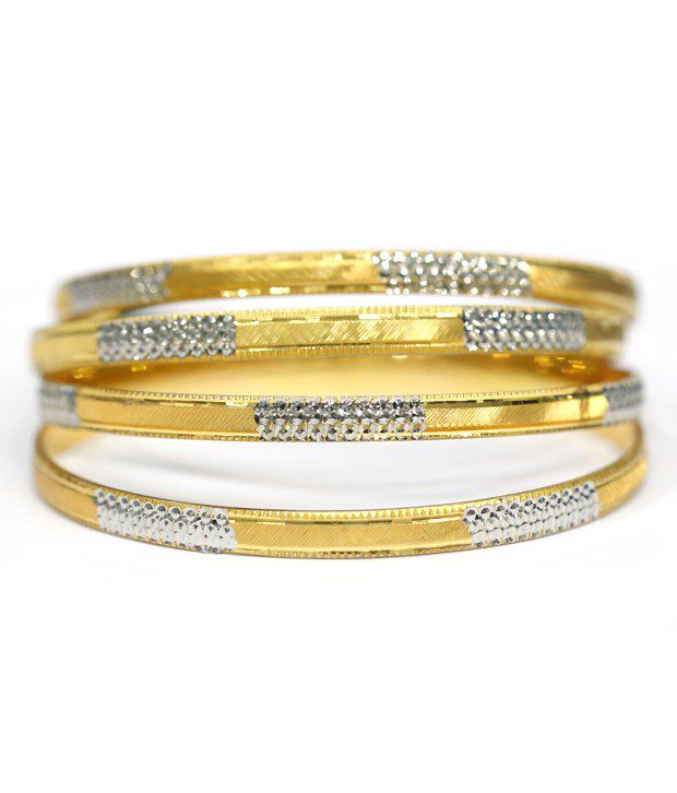 The Heritage Inc.Gold and Silver Plated Set of 4 Bangles: Buy The ...