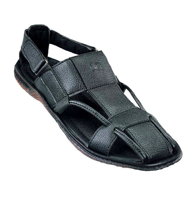 Dziner Black Pathani Men's Sandal - Buy Dziner Black Pathani Men's ...