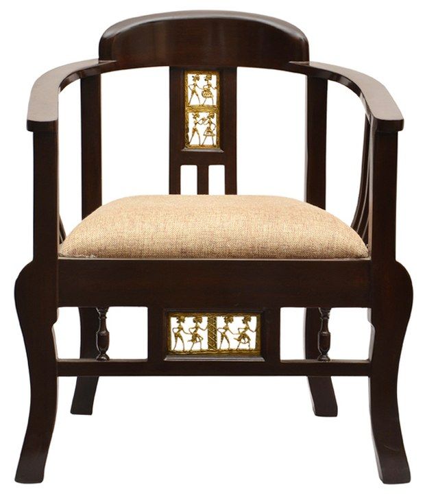 Wood Maharaja Chair With Dhokra Work Buy